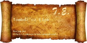 Tombácz Elek névjegykártya