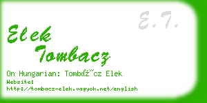 elek tombacz business card